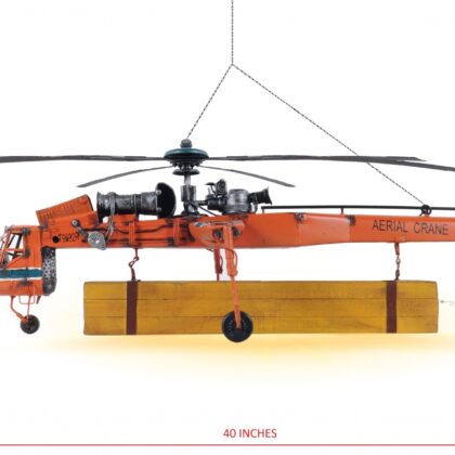 Aerial Crane Lifting Helicopter LED Sculpture