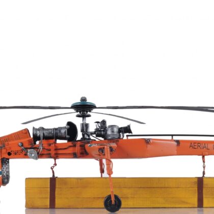 Aerial Crane Lifting Helicopter LED Sculpture