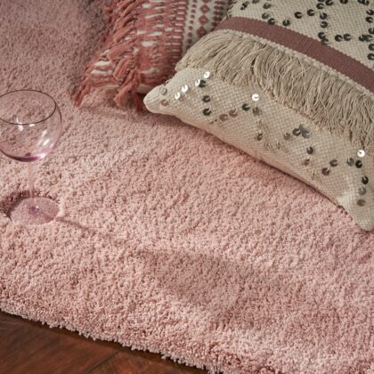 8'X11' Rose Pink Indoor Shag Rug