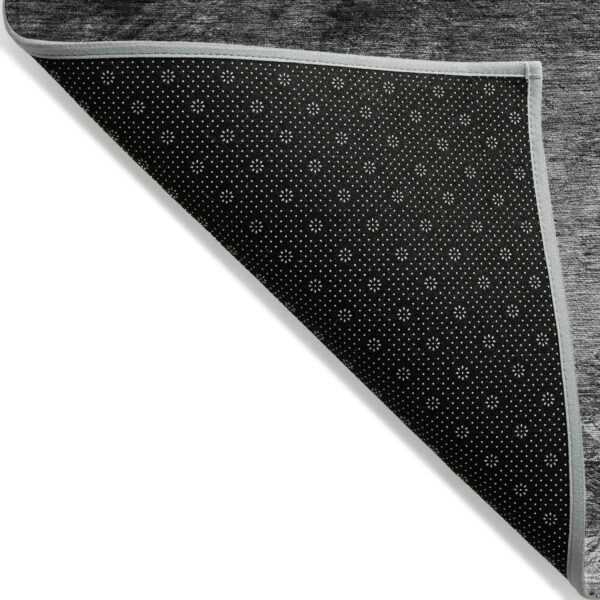 10' X 14' Gray Charcoal And Silver Abstract Washable Indoor Outdoor Area Rug