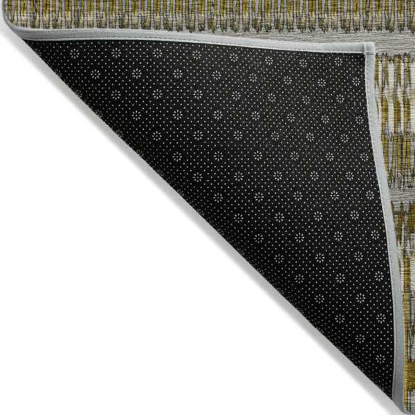 10' X 14' Coffee And Taupe Striped Washable Indoor Outdoor Area Rug