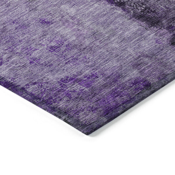 10' X 14' Purple And Lavender Abstract Washable Indoor Outdoor Area Rug