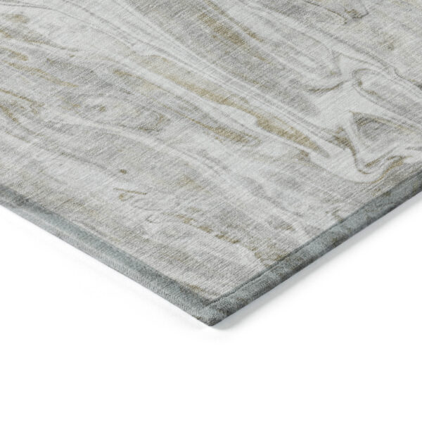 9' X 12' Taupe Beige And Ivory Abstract Washable Indoor Outdoor Area Rug