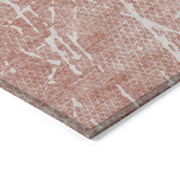 10' X 14' Blush And Ivory Abstract Washable Indoor Outdoor Area Rug