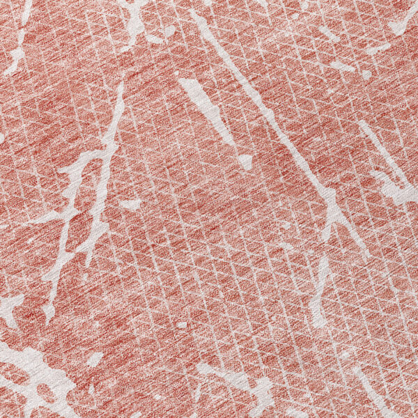 10' X 14' Blush And Ivory Abstract Washable Indoor Outdoor Area Rug