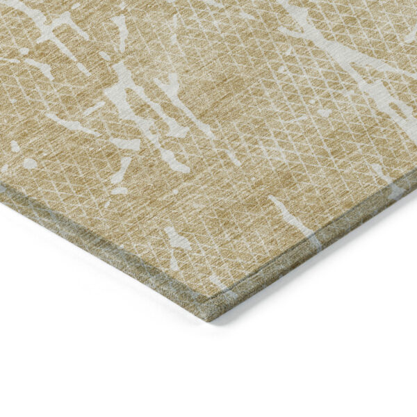 9' X 12' Beige And Ivory Abstract Washable Indoor Outdoor Area Rug