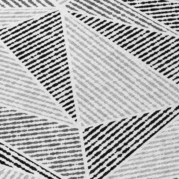 3' X 5' Pewter Charcoal And Gray Geometric Washable Indoor Outdoor Area Rug