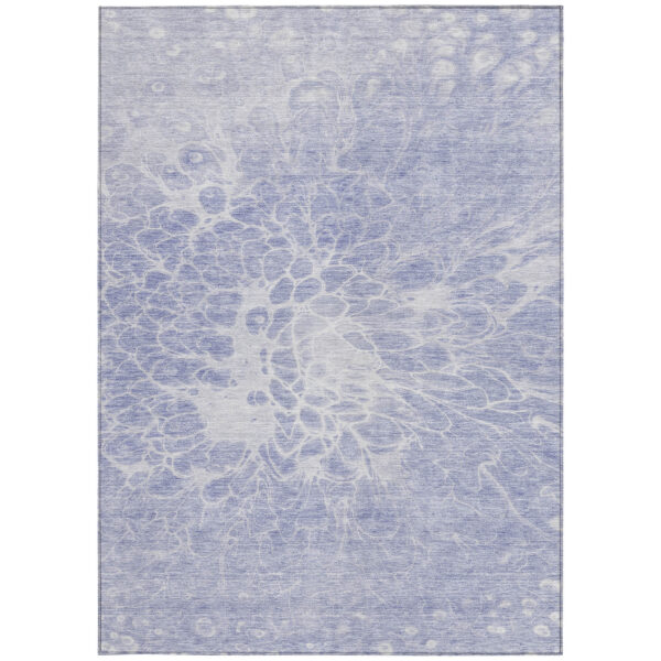 9' X 12' Lavender Ivory And Lilac Abstract Washable Indoor Outdoor Area Rug