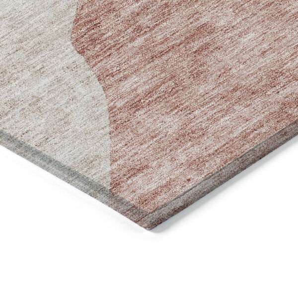 5' X 8' Blush Pink And Mauve Abstract Washable Indoor Outdoor Area Rug