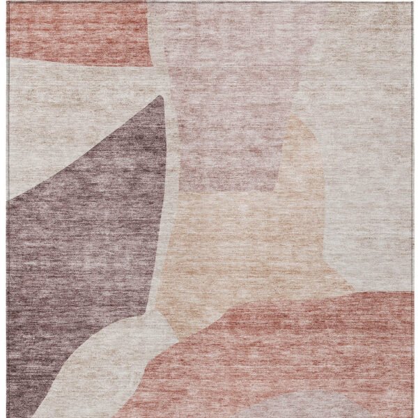 5' X 8' Blush Pink And Mauve Abstract Washable Indoor Outdoor Area Rug