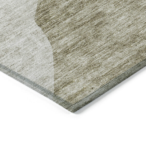 8' X 10' Taupe Brown And Beige Abstract Washable Indoor Outdoor Area Rug