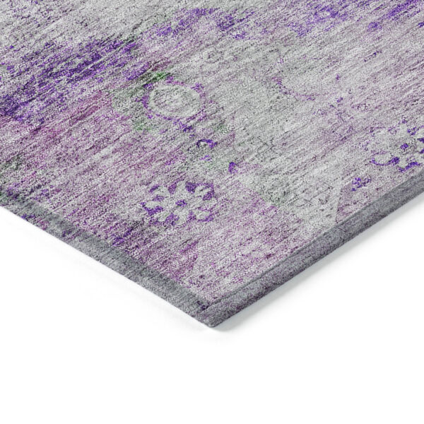 8' X 10' Purple Lavender And Gray Oriental Washable Indoor Outdoor Area Rug