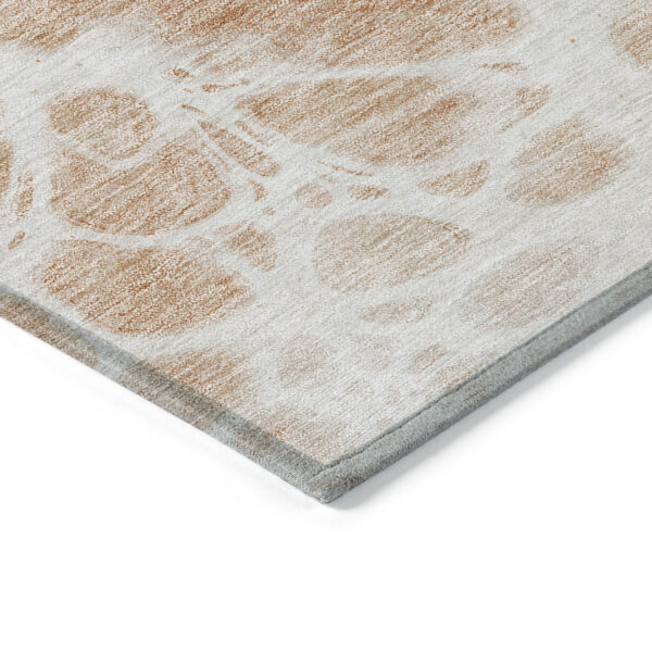 3' X 5' Copper And Ivory Nautical Washable Indoor Outdoor Area Rug