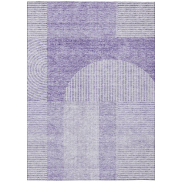 8' X 10' Lavender And Purple Geometric Washable Indoor Outdoor Area Rug
