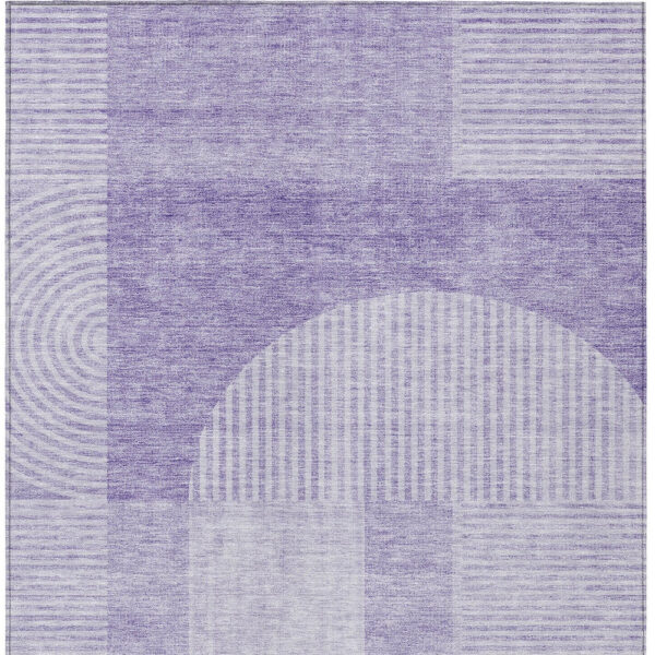 8' X 10' Lavender And Purple Geometric Washable Indoor Outdoor Area Rug