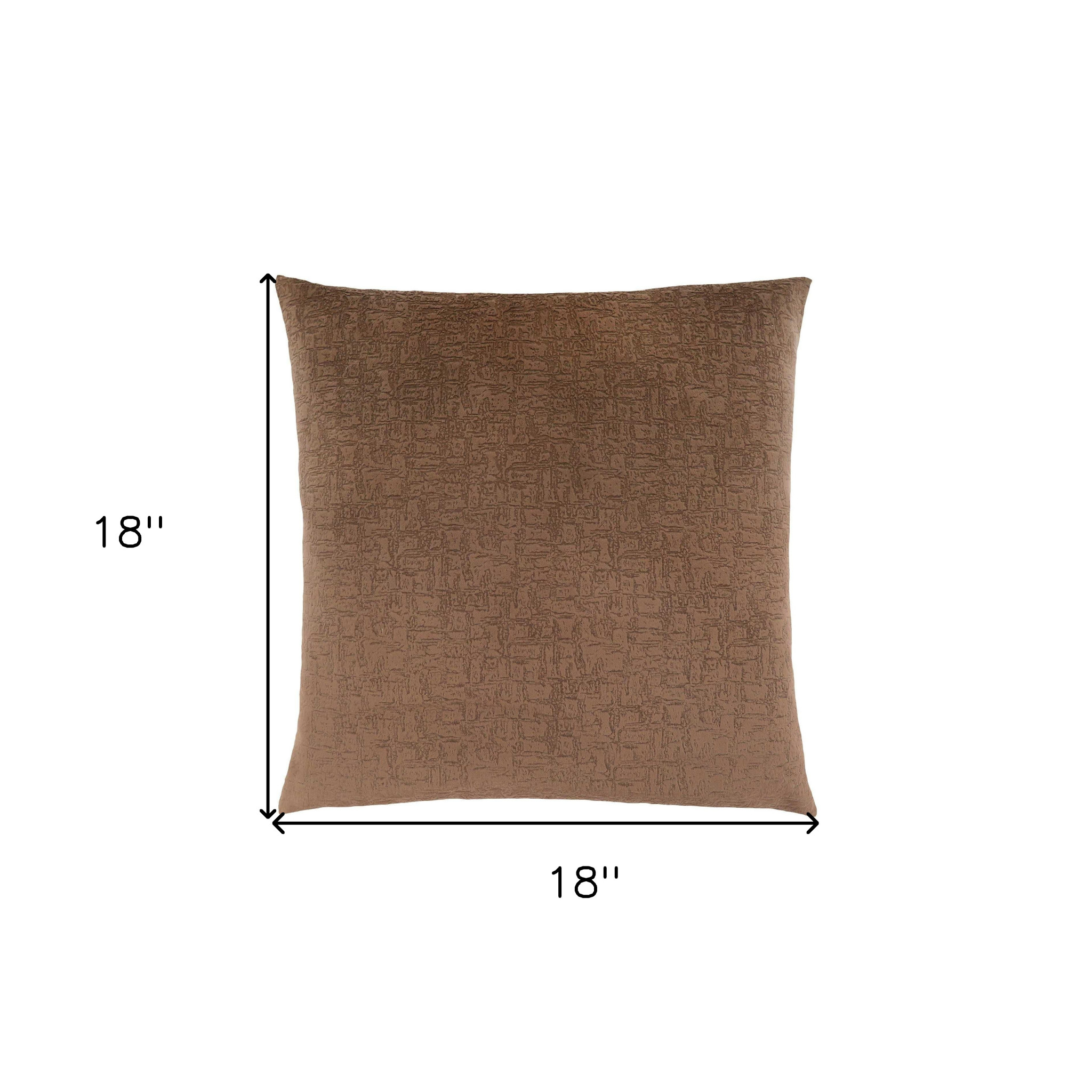 18" X 18" Brown Velvet Polyester Mosaic Zippered Pillow - Image 3