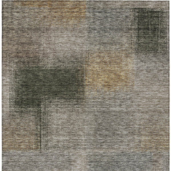 5' X 8' Taupe Gray And Beige Abstract Washable Indoor Outdoor Area Rug