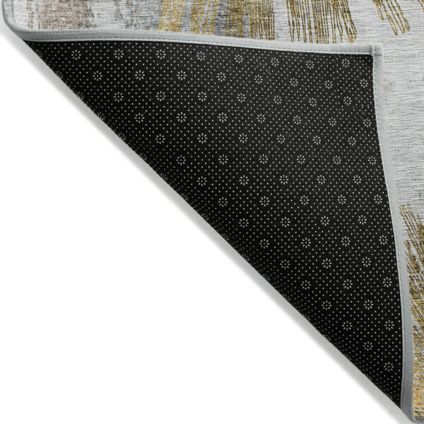 10' X 14' Gold Beige And Ivory Abstract Washable Indoor Outdoor Area Rug