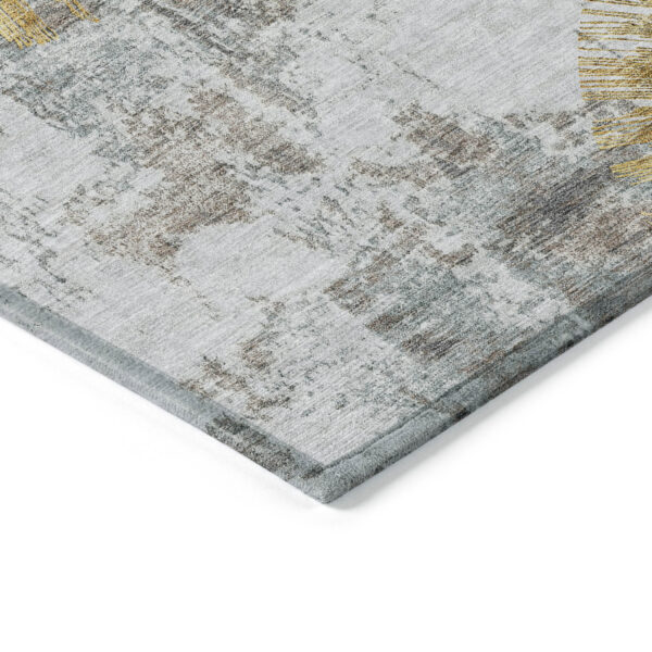 10' X 14' Gold Beige And Ivory Abstract Washable Indoor Outdoor Area Rug