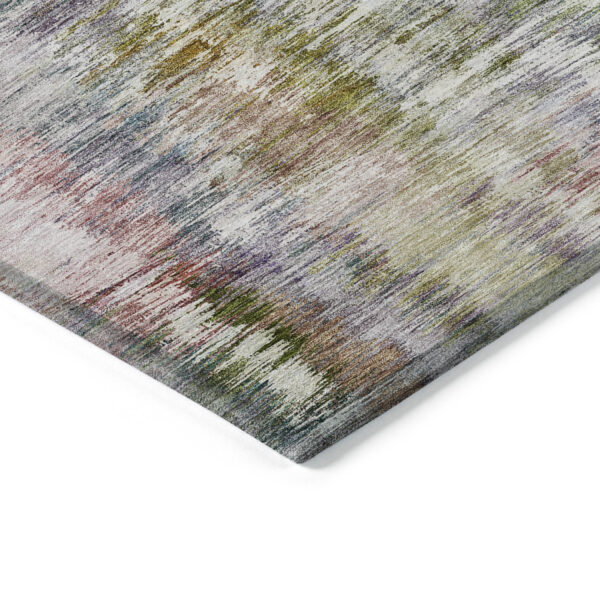 8' X 10' Plum Purple And Ivory Abstract Washable Indoor Outdoor Area Rug
