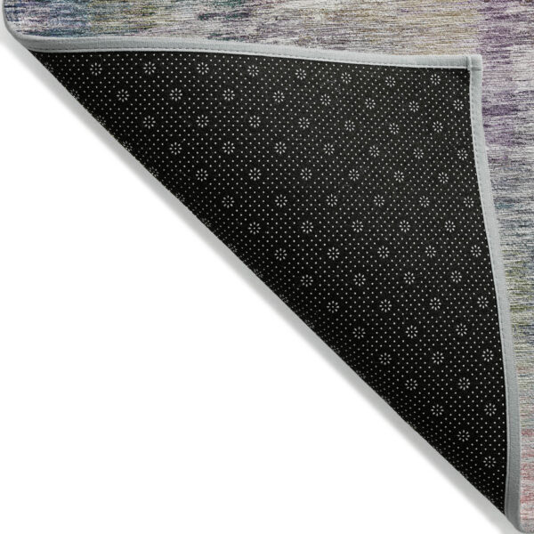 8' X 10' Plum Purple And Ivory Abstract Washable Indoor Outdoor Area Rug