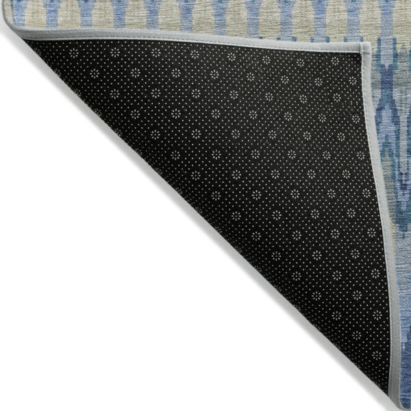 8' X 10' Denim Blue And Sky Blue Southwestern Washable Indoor Outdoor Area Rug