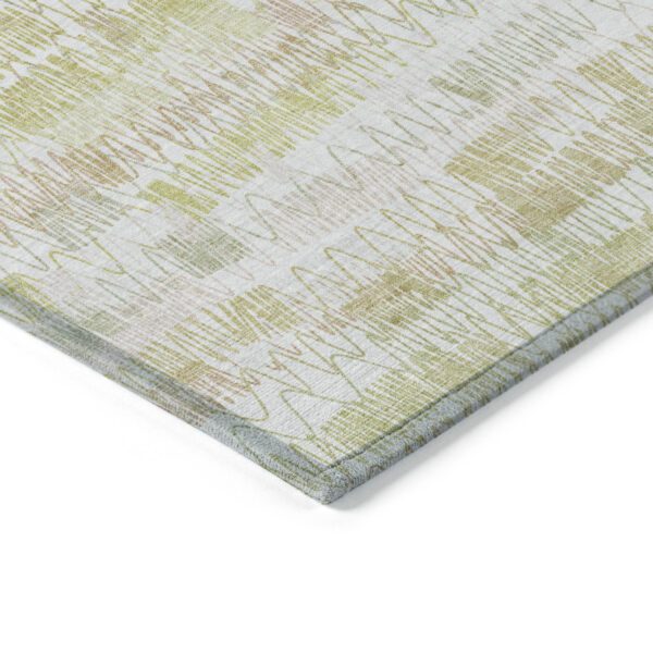 3' X 5' Gold Beige And Tan Striped Washable Indoor Outdoor Area Rug
