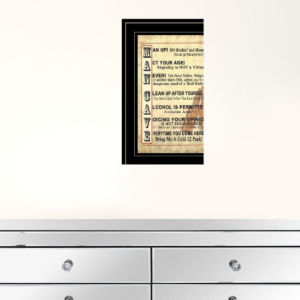 Man Up 1 Black Framed Print Wall Art