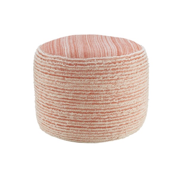 18" Pink Polyester Ottoman