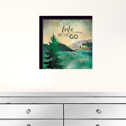 This Lake Is Calling Black Framed Print Wall Art