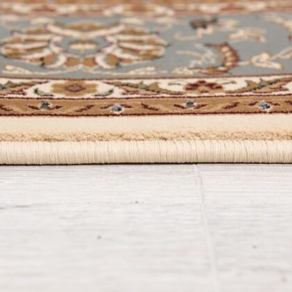 8’ x 11’ Cream and Blue Traditional Area Rug