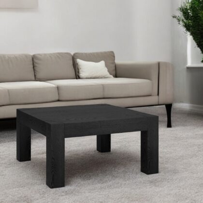34" Black Wood Square Coffee Table
