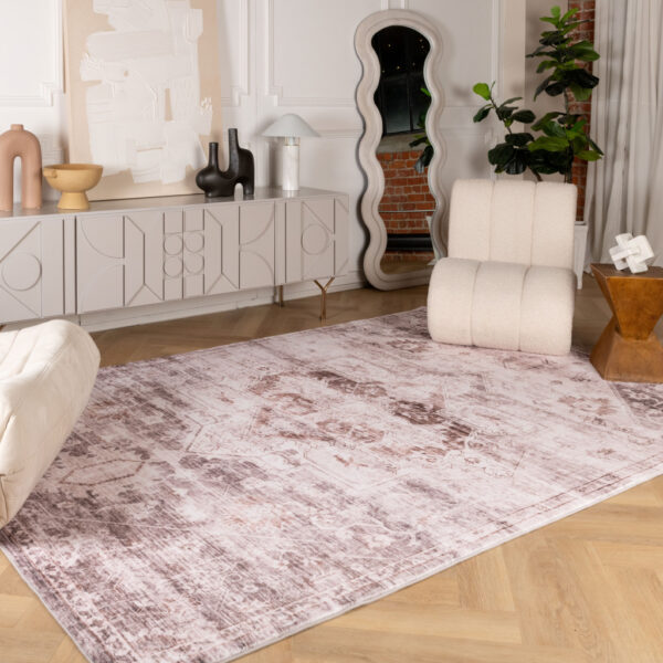 8' x 11' Brown and Ivory Oriental Area Rug