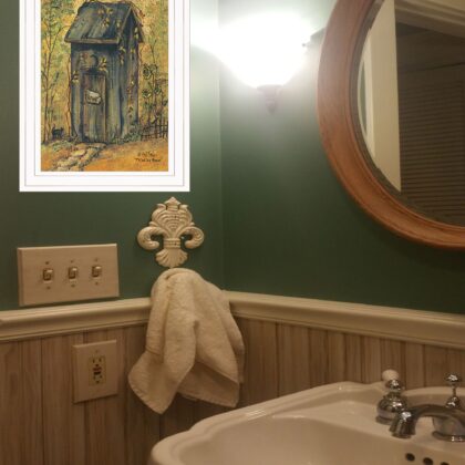 Thinking Room Outhouse White Framed Print Bathroom Wall Art
