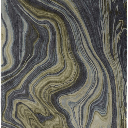 9' x 12' Blue and Green Abstract Hand Tufted Area Rug