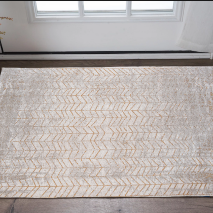 3' X 5' Gray and Yellow Chevron Non Skid Area Rug