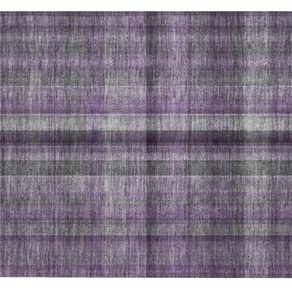 2' X 3' Purple Plaid Washable Non Skid Indoor Outdoor Area Rug