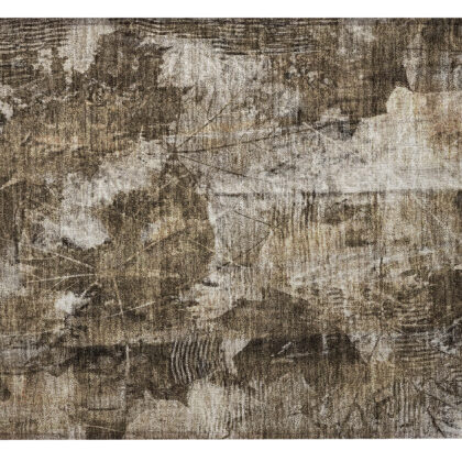 2' X 3' Taupe Floral Washable Non Skid Indoor Outdoor Area Rug