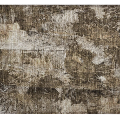 2' X 3' Taupe Floral Washable Non Skid Indoor Outdoor Area Rug