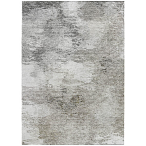 9' X 12' Beige Tan And Gray Abstract Washable Indoor Outdoor Area Rug