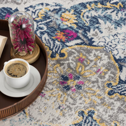 6' X 9' Blue Oriental Dhurrie Area Rug