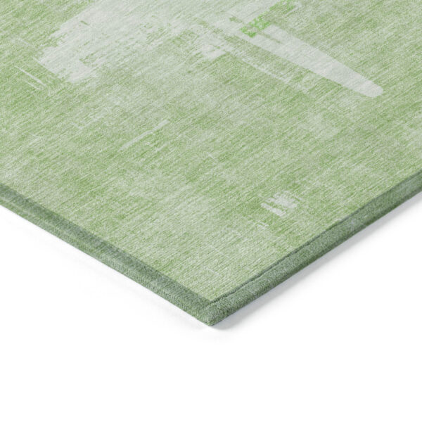 8' Green And Mint Green Round Abstract Washable Indoor Outdoor Area Rug