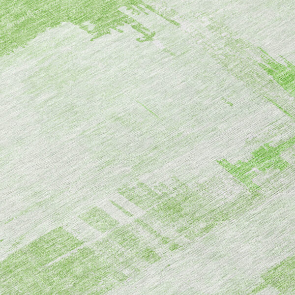 8' Green And Mint Green Round Abstract Washable Indoor Outdoor Area Rug