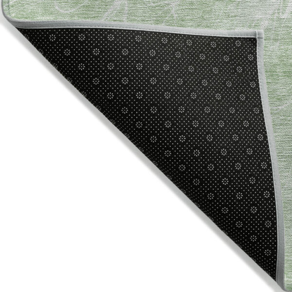 10' X 14' Mint Green And Ivory Abstract Washable Indoor Outdoor Area Rug