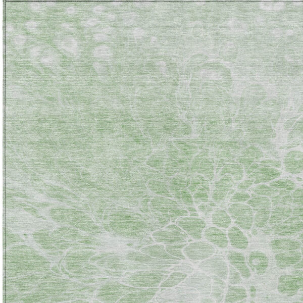 10' X 14' Mint Green And Ivory Abstract Washable Indoor Outdoor Area Rug