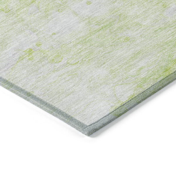 10' X 14' Artichoke Green And Ivory Abstract Washable Indoor Outdoor Area Rug
