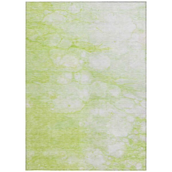 10' X 14' Artichoke Green And Ivory Abstract Washable Indoor Outdoor Area Rug