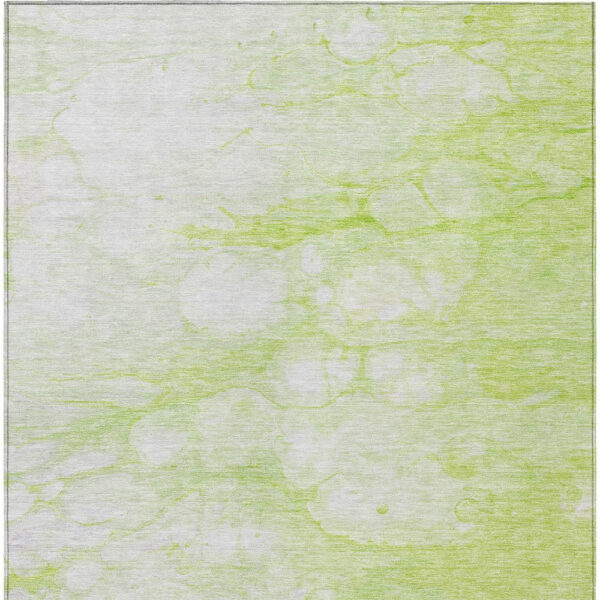 10' X 14' Artichoke Green And Ivory Abstract Washable Indoor Outdoor Area Rug