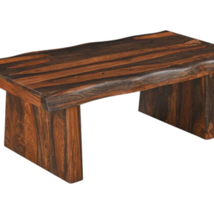 51" Dark Brown Solid Wood Coffee Table
