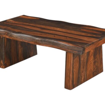 51" Dark Brown Solid Wood Coffee Table